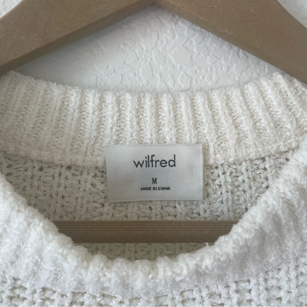 Aritzia Wilfred Essential Chenille Sweater in Oak Cream - Picture 4 of 6